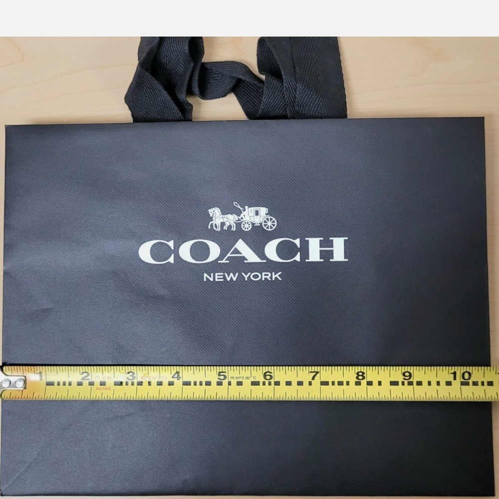 2 COACH NY Logo Reusable Black Paper Shopping Bags Envelope NEW White Dust Bag - Picture 6 of 16